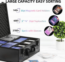 Load image into Gallery viewer, Toploader Storage Box for 3" x 4" 35PT Rigid Card,Trading Cards Collection Hard Case, Top Loaders and Magnetic Card Holders With Dividers (Extra Large)

