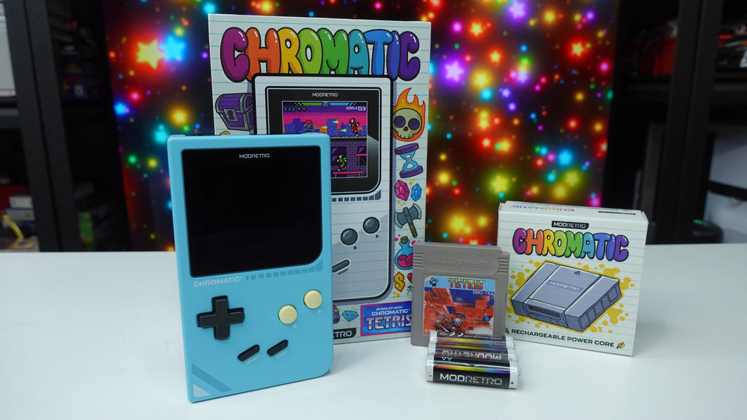 ModRetro Chromatic WAVE (SOLD OUT At MODRETRO) Tetris Bundle With Rechargeable Battery
