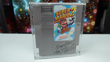 Load image into Gallery viewer, PSA Authenticated NES Super Mario Bros 2 NES Charles Martinet Autographed Cartridge In Acrylic Case
