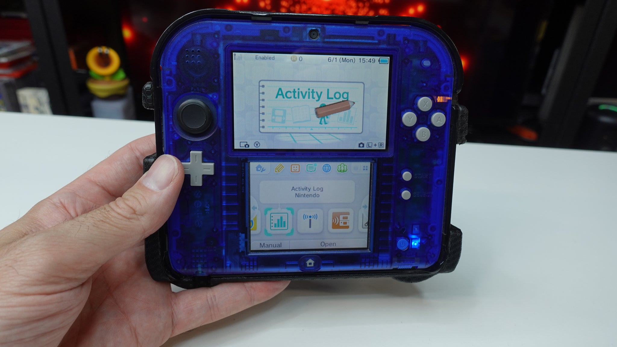 Nintendo 2DS Clear Blue Limited Edition With Case USA Version