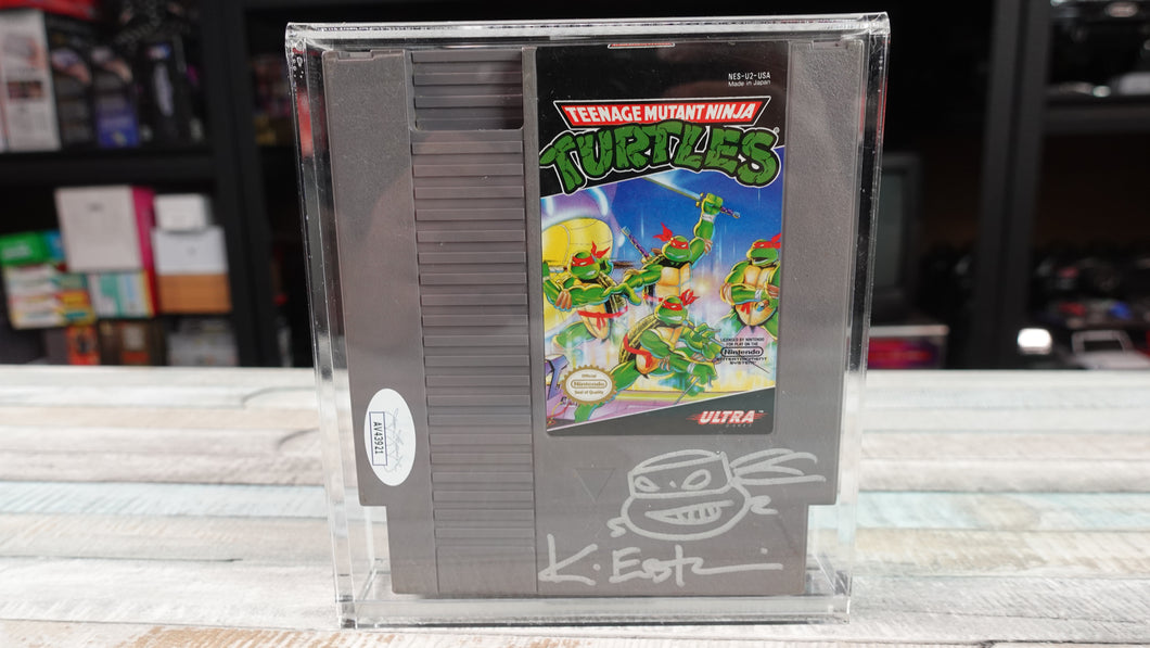 TMNT NES Kevin Eastmen Autograph Cartridge In Acrylic Case JSA Authentication