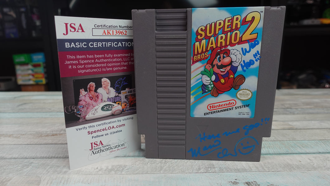 Super Mario Bros. 2 NES Charles Martinet Autograph Cartridge Authenticated